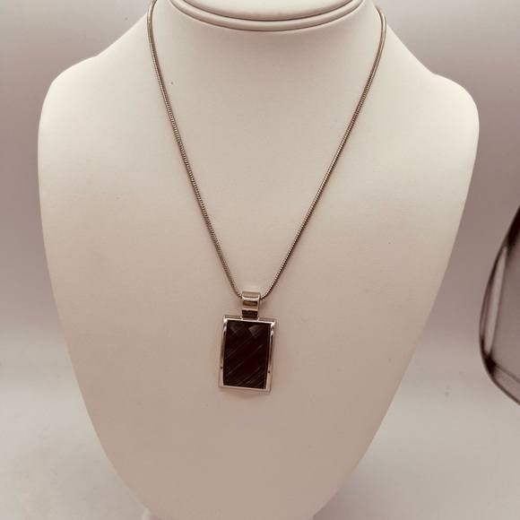 The Unbranded Brand Jewelry - Dichroic Glass Multicolored Chic Silver Pendant Necklace